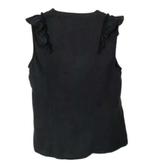 Margaret O'Leary ruffle twill blouse top S - Picture 6 of 6